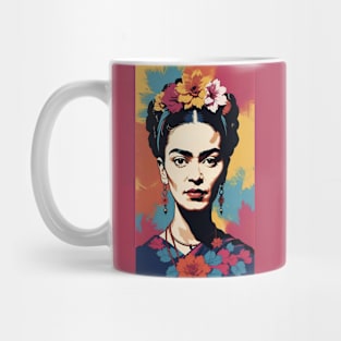 Frida's Radiant Reverie: Colorful Portrait Mug